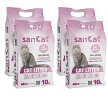 Sancat 4x10 lt Bebek Pudrası Kokulu Premium Beyaz Kedi Kumu