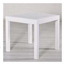 Sandalie Rattan Beyaz 80x80 cm Bahçe Masa