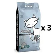 Sandy 10 kg x 2 Adet Hassas Kediler İçin Kokusuz Tozsuz Topaklanan Sodyum Bentonit Gri Kedi Kumu