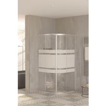 Sanica 5 mm 100x100 Oval Şerit Desenli Orbit Cam Duşakabin