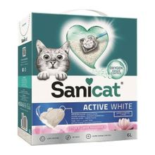 Sanicat 6 lt Active White Lotus Flower İnce Taneli Bentonit Süper Topaklanan Kedi Kumu