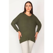 Şans 65N29662 Haki Kadın Bluz