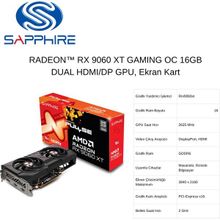 Sapphire Sapphıre Pulse Amd Radeon™ Rx 9060 Xt Gamıng Oc 16GB Dual Hdmı/dp Gpu, Ekran Kartı - 16GB RX 9060 XT