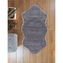 Sarar Gri Çift Kafa Kaymaz Taban Post Peluş 80x150 cm Salon Halı