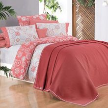 Sarev 160x220 cm Eva Bronte Kırmızı Tek Kişilik Nevresim Takımı ve Pike Seti
