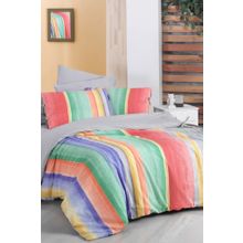 Sarev 200x220 cm Moretti Multicolour Yeşil Çift Kişilik Pamuk Fancy Poplin Nevresim Takımı
