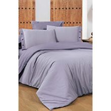 Sarev New Fancy Stripe Lila King Size Battal Boy %100 Pamuk Çizgili Nevresim Takımı