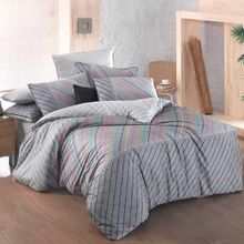 Sarev Tına V1 Fancy Çift Kişilik 200x220 cm Gri Poplin Nevresim Takımı