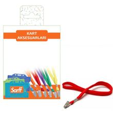 Sarff 10 Adet Metal Klipsli Kırmızı Eko Askı İpi Blister