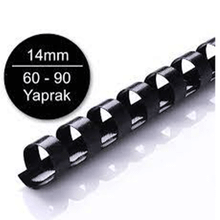 Sarff 14 mm Plastik Spiral Siyah 60-90 Yaprak Kapasiteli 100'lü Kutu Plastik Spiral