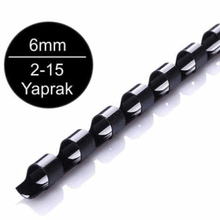 Sarff 6 mm Siyah Plastik 2-15 Yaprak Kapasiteli 100'lü Spiral
