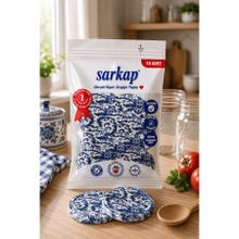 Sarkap 82 mm Çini Çiçek Model Hijyenik Paketli 10 Adet Kavanoz Kapağı