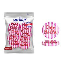 Sarkap Ciao Bella 82 mm Dolce Vita Desenler Pembe Hijyenik Paketli 10 Adet Kavanoz Kapağı