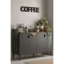 SARMOBİ Harmony Maxi 4 Kapaklı Kahve Köşesi, Stüdyo Mutfak 128x91x44 cm Antrasit – Modern Tasarım