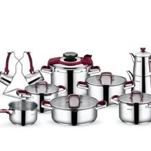 Schafer 18 Parça Bordo Compakt Çelik Çeyiz Seti