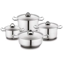 Schafer Flat Inox 8 Parça Çelik Tencere Seti