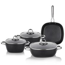Schafer Gastronomie Master 7 Parça Siyah YY Tencere Seti