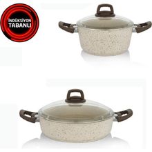 Schafer Granit 24 cm Karnıyarık Tava ve 20 cm Derin Tencere