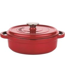 Schafer Guss Chef Döküm Basık Tencere 24 Cm 2 Parça Kırmızı