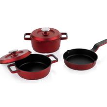 Schafer Retro Cast Mini 5 Parça Kırmızı Döküm Tencere Seti