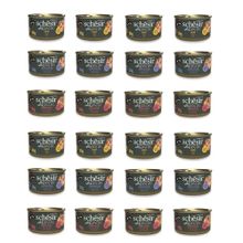 Schesir 24x80 gr After Dark Parça Etli 3 Çeşit Karma Kedi Konservesi