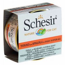 Schesir 6x70 gr Ton Balıklı Ve Levrekli Soslu Yetişkin Kedi Konservesi