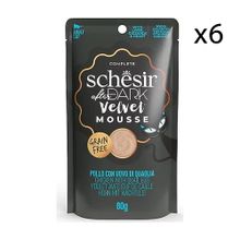 Schesir 6x80 gr After Dark Tavuk ve Bıldırcın Yumurtalı Pouch Mousse Kedi Yaş Maması