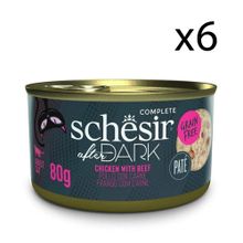 Schesir 6x80 gr After Dark Tavuk ve Sığır Etli Pouch Mousse Kedi Yaş Maması