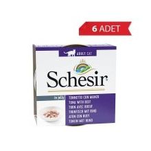 Schesir 6x85 gr Jöle İçinde Sığır Etli ve Ton Balıklı Kedi Konservesi