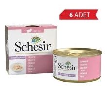 Schesir 6x85 gr Suda Pişirilmiş Somonlu Kedi Konservesi