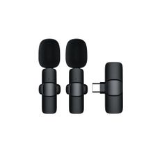 Schitec K9 Type-C Çift Kablosuz Wireless HD Siyah Yaka Mikrofonu
