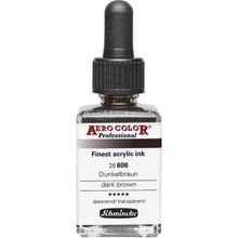 Schmincke 28 ml 606 Dark Brown Aero Color Akrilik Mürekkep