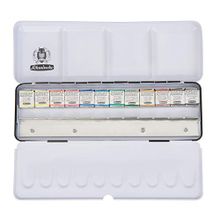 Schmincke 74412 Horadam Aquarell 12X Yarım Tablet Ekstra Boşluklu Metal Kutu Sulu Boya Seti
