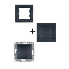 Schneider Electric EPH0800171 Asfora Plus Antrasit Zil Yaylı Çerçeveli Anahtar