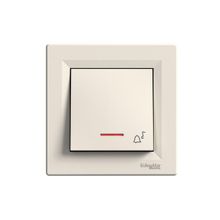 Schneider EPH1700123 Asfora Zil İşaretli Vidasız Krem Çerçeveli Işıklı Liht Buton