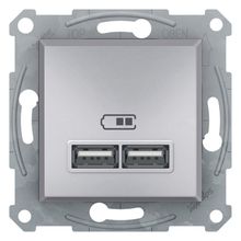 Schneider EPH2700261 Asfora 2li 21 Alüminyum Çerçeveli USB Prizi
