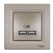 Schneider EPH2700269 2'li Asfora Bronz 2.1A Usb Priz
