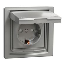 Schneider EPH3100361 Asfora Plus IP44 Çerçeveli Vidalı Kapaklı Alüminyum Topraklı Priz