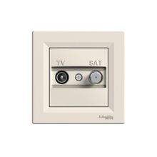 Schneider EPH3400123 Asfora 2'li Krem Çerçeveli Sonlu F Tipi TV-SAT Prizi