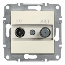Schneider EPH3470123 Asfora 2'li Çerçevesiz Krem Sonlu F Tipi TV-SAT Prizi