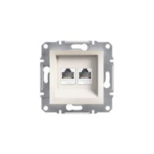 Schneider EPH4470123 Asfora Krem 2xRj45 2xRj45 Cat 5E Utp Data Prizi Çerçevesiz