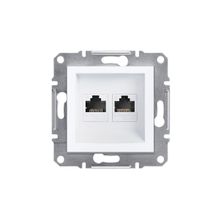 Schneider EPH4870121 Asfora Beyaz Çerçevesiz 2li RJ45 CAT6 Utp Telefon Data Prizi