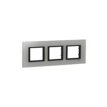 Schneider MGU68.006.7C2 Unica Class Beyaz Cam 3'lü Yatay Anahtar Priz Çerçevesi