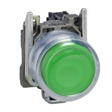 Schneider XB4-BP31 Plastik Kılıflı Yeşil Yaylı Buton