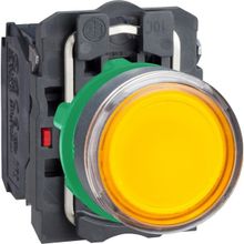 Schneider XB5AW3565 250V 22 mm 1NA+1NK Yaylı Turuncu Işıklı Buton