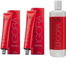 Schwarzkopf 2 Adet Igora Royal 9,5-4 Bej Saç Boyası + 1 lt Oksidan