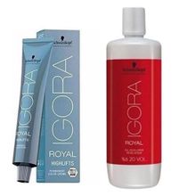 Schwarzkopf Igora Royal Highlifts Ultra Sarı Bej 10-4 9 Adet Saç Boyası ve 1 lt Oksidan