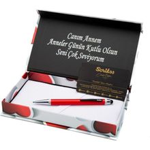 Scrikss Anneler Günü Tükenmez Kalem Kırmızı Gümüş