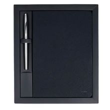 Scrikss Sd300 - 1 Chester Premium Defter A5 Siyah + 800m Krom Roller Kalem Seti
