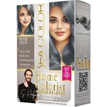 Sea Color 2 Tüp Home Colorist 9.18 Pastel Kül Premium Evde Profesyonel Sonuç Saç Boyası
